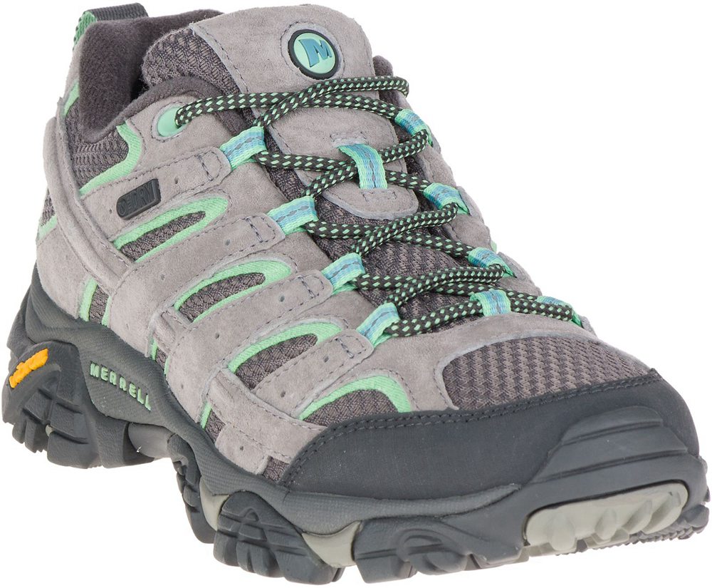 Merrell Hiking Shoes Grey/Mint - Moab 2 Waterproof - Womens 48WXBZALQ